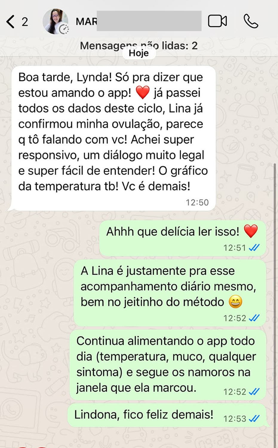 Depoimento de usuária do App Seu Positivo
